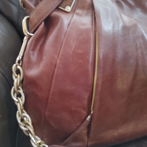 ✨Elliott Lucca Chestnut Genuine Leather Large Shoulder Bag✨ - Picture 7 of 16